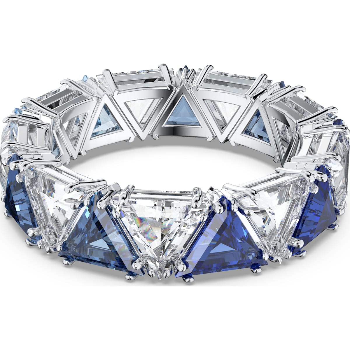 Swarovski - Millenia Cocktail Ring, Kristalle im Trilliant-Schliff, Blau, Rhodiniert - CRYSTAL UNTERBERGER