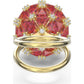 Swarovski - Curiosa Ring, Kreis, Orange, Goldlegierungsschicht - CRYSTAL UNTERBERGER
