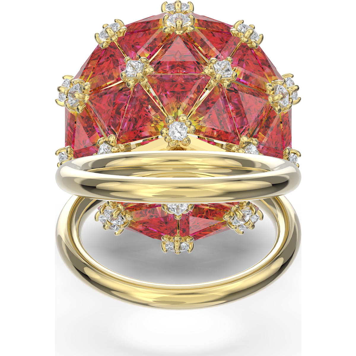 Swarovski - Curiosa Ring, Kreis, Orange, Goldlegierungsschicht - CRYSTAL UNTERBERGER