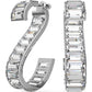 Swarovski - Matrix S Ohrringe, Kristalle im Baguette-Schliff, Weiß, Rhodiniert - CRYSTAL UNTERBERGER