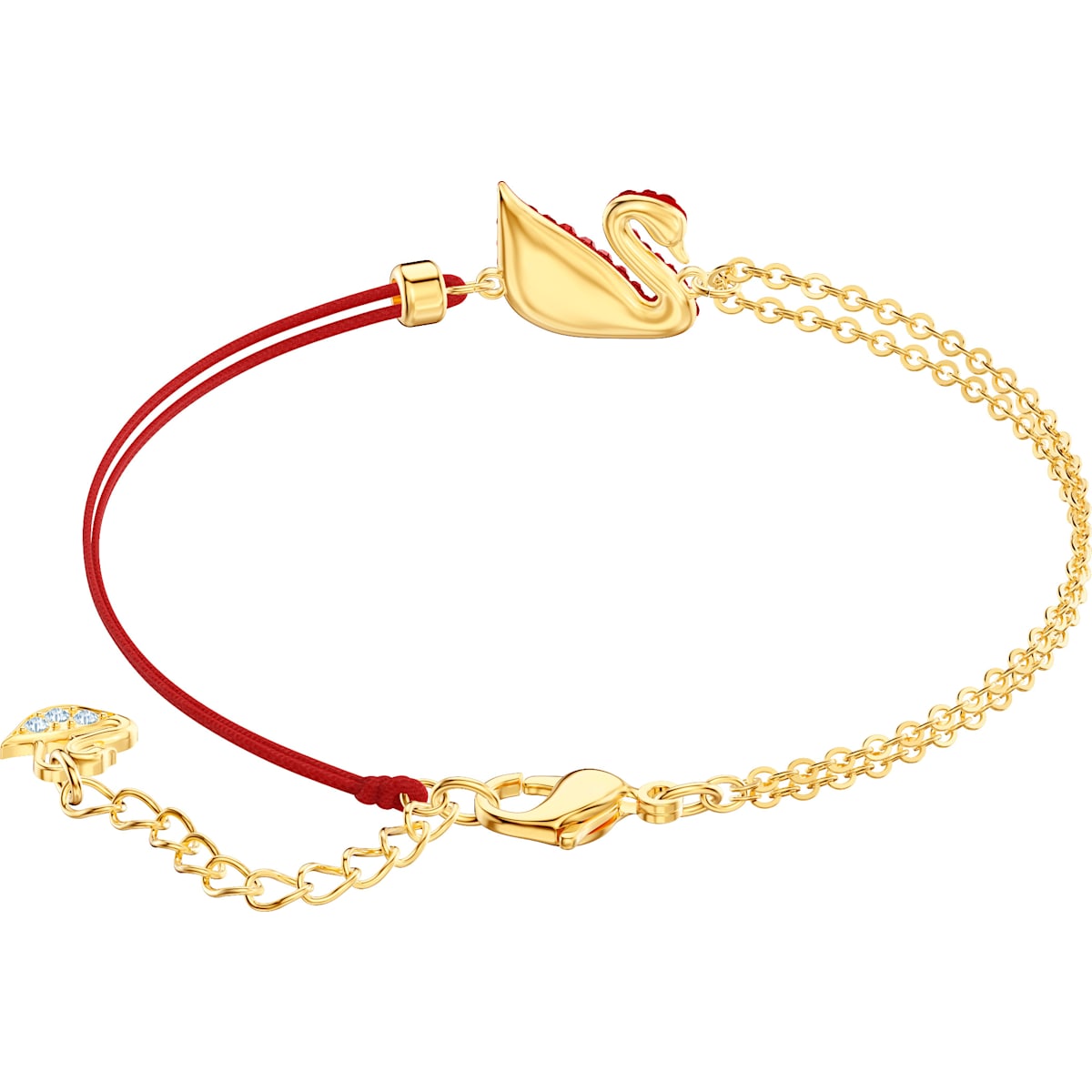 Swarovski - Swarovski Iconic Swan Armband, Schwan, Rot, Goldlegierungsschicht - CRYSTAL UNTERBERGER