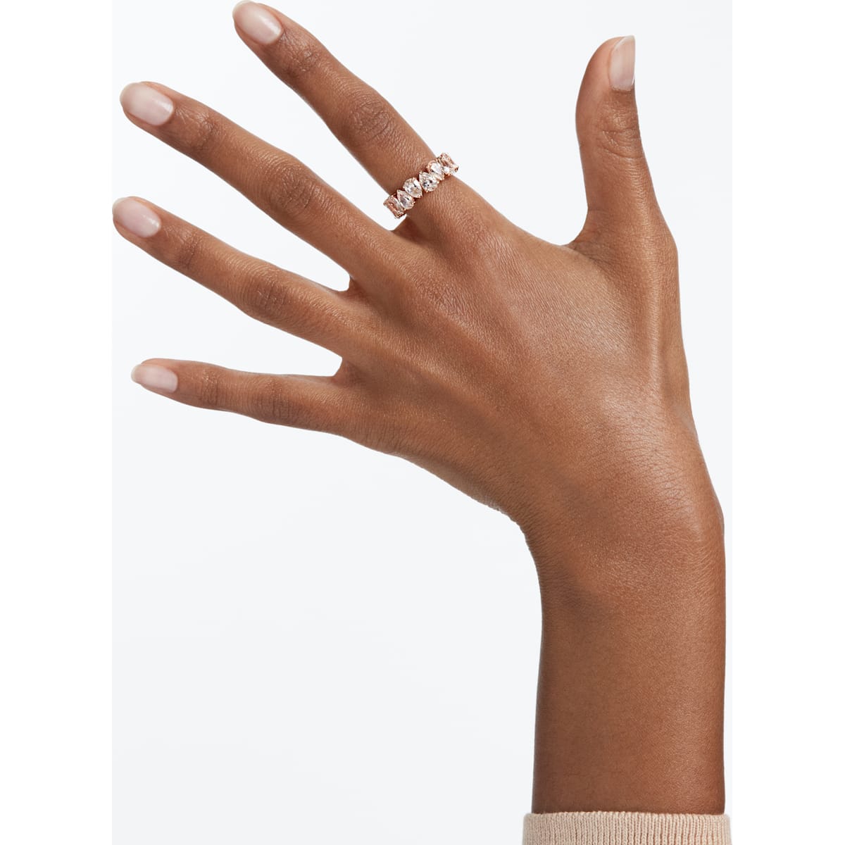 Swarovski - Vittore Ring, Kristalle im Tropfenschliff, Weiß, Rosegold-Legierungsschicht - CRYSTAL UNTERBERGER
