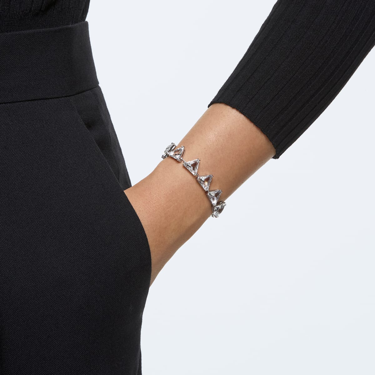 Swarovski - Millenia Armband, Spike-Kristalle im Trilliant-Schliff, Weiß, Rhodiniert - CRYSTAL UNTERBERGER