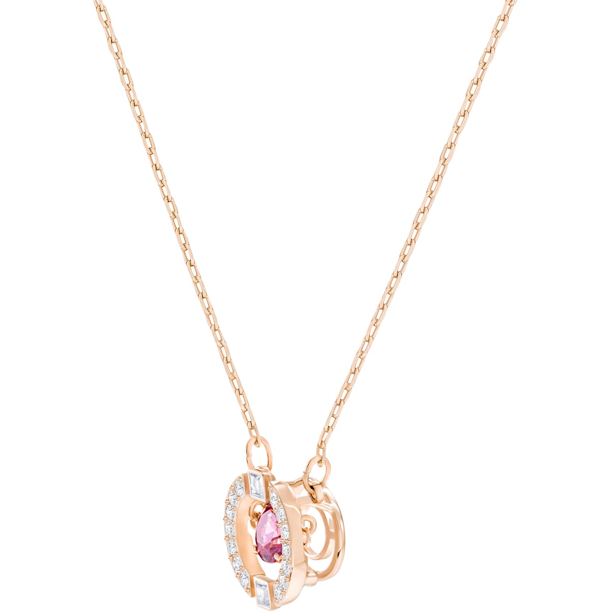 Swarovski - Swarovski Sparkling Dance Halskette, Rund, Rot, Rosegold-Legierungsschicht - CRYSTAL UNTERBERGER