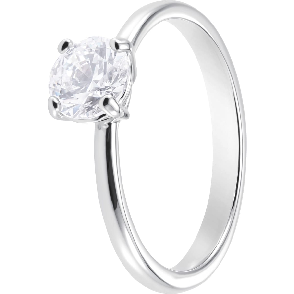 Swarovski - Attract Ring, Rund, Weiss, Rhodiniert - CRYSTAL UNTERBERGER