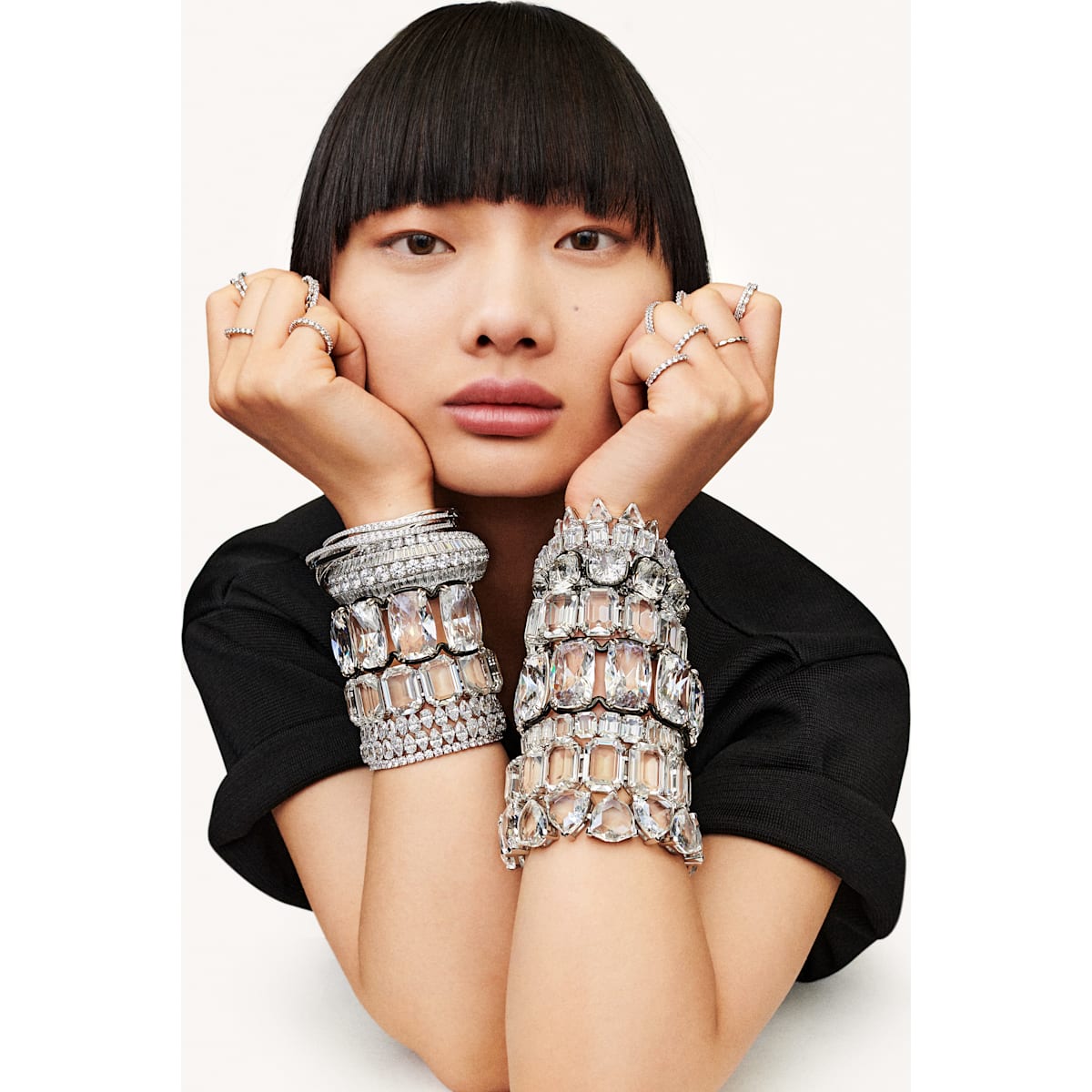 Swarovski - Millenia Armband, Spike-Kristalle im Trilliant-Schliff, Weiß, Rhodiniert - CRYSTAL UNTERBERGER