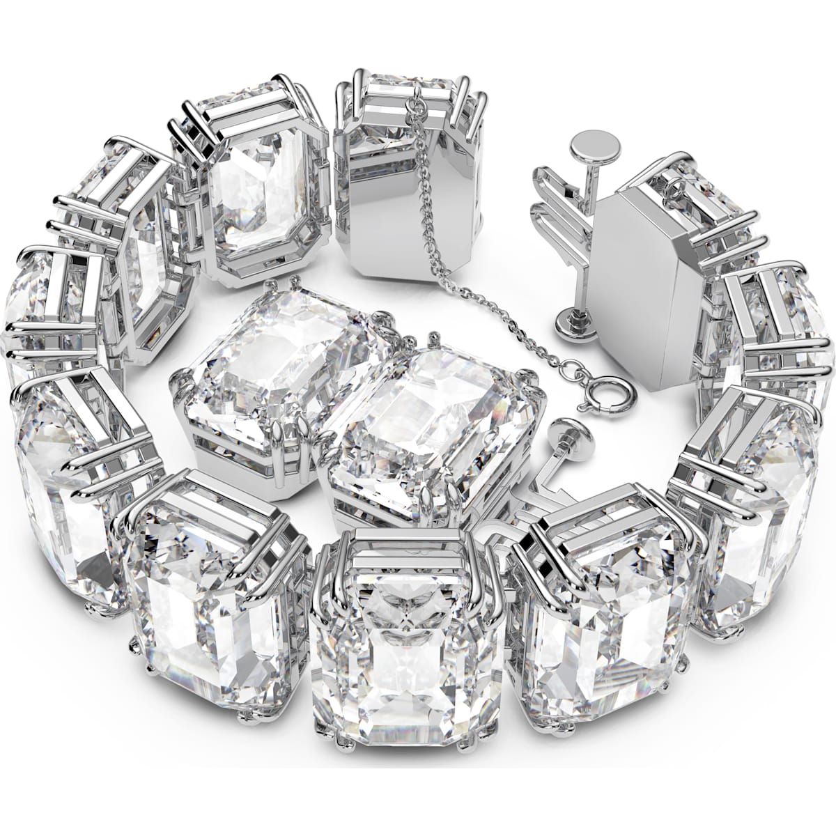 Swarovski - Millenia Armband, Kristalle mit Oktagon-Schliff, Weiss, Rhodiniert - CRYSTAL UNTERBERGER