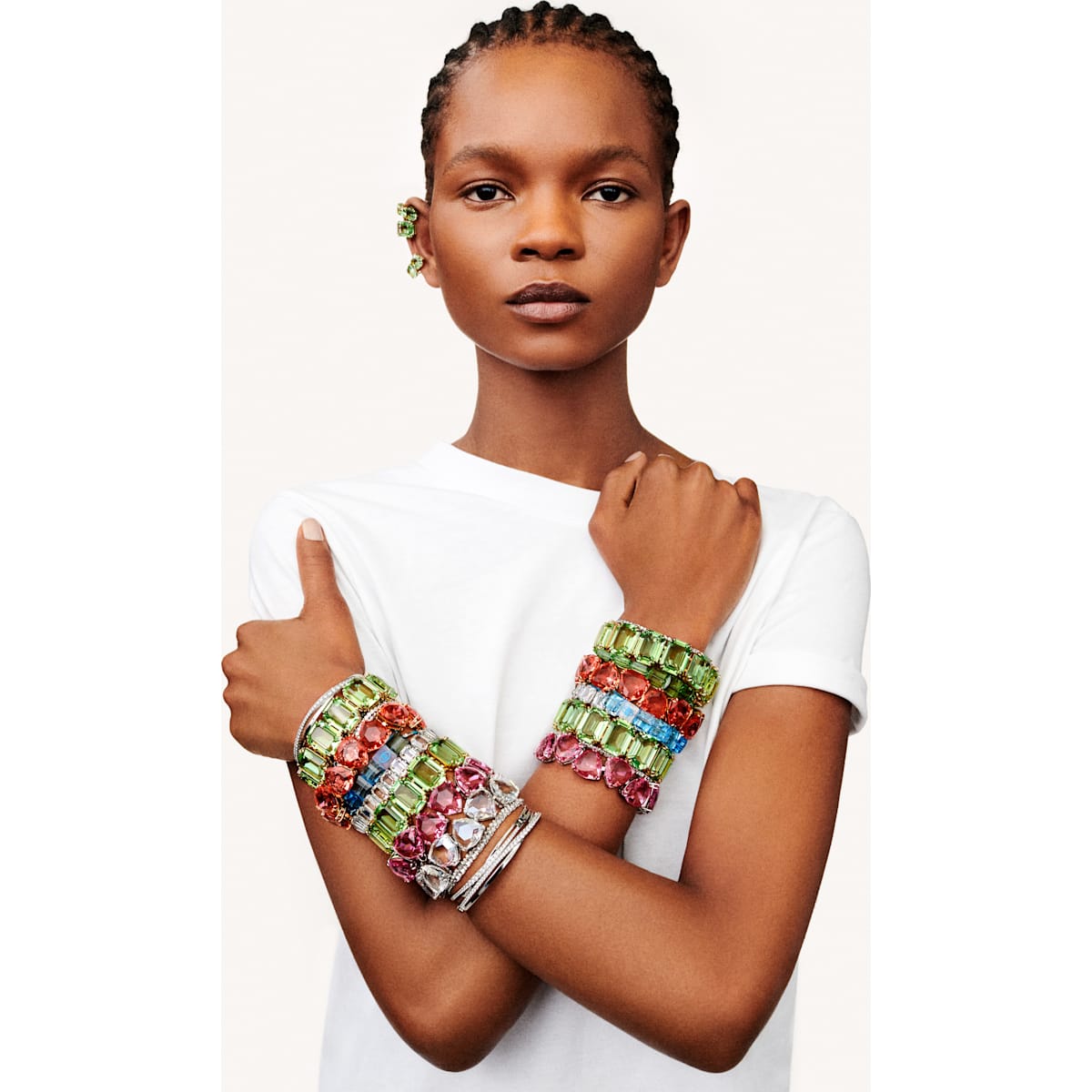 Swarovski - Letra Armband, Böser Blick, Blau, Rhodiniert - CRYSTAL UNTERBERGER