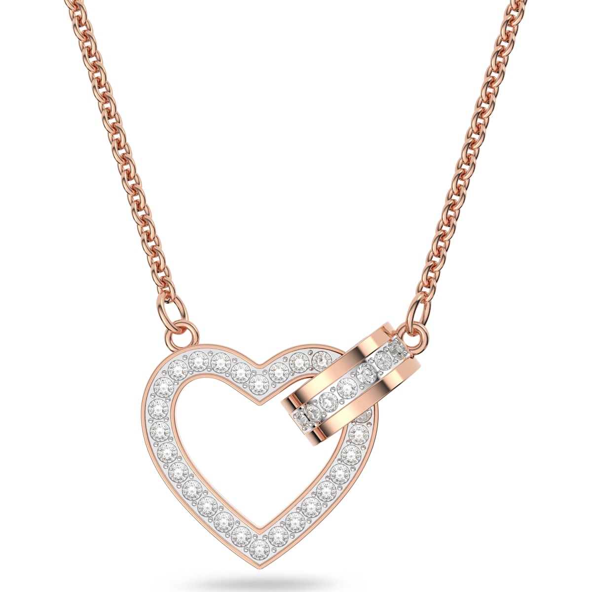 Swarovski - Lovely Halskette Herz, Weiß, Goldlegierungsschicht - CRYSTAL UNTERBERGER