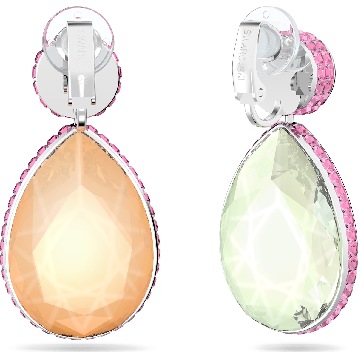 Swarovski - Orbita Ohrringe, Asymmetrisch, Kristall im Tropfenschliff, Mehrfarbig, Rhodiniert - CRYSTAL UNTERBERGER
