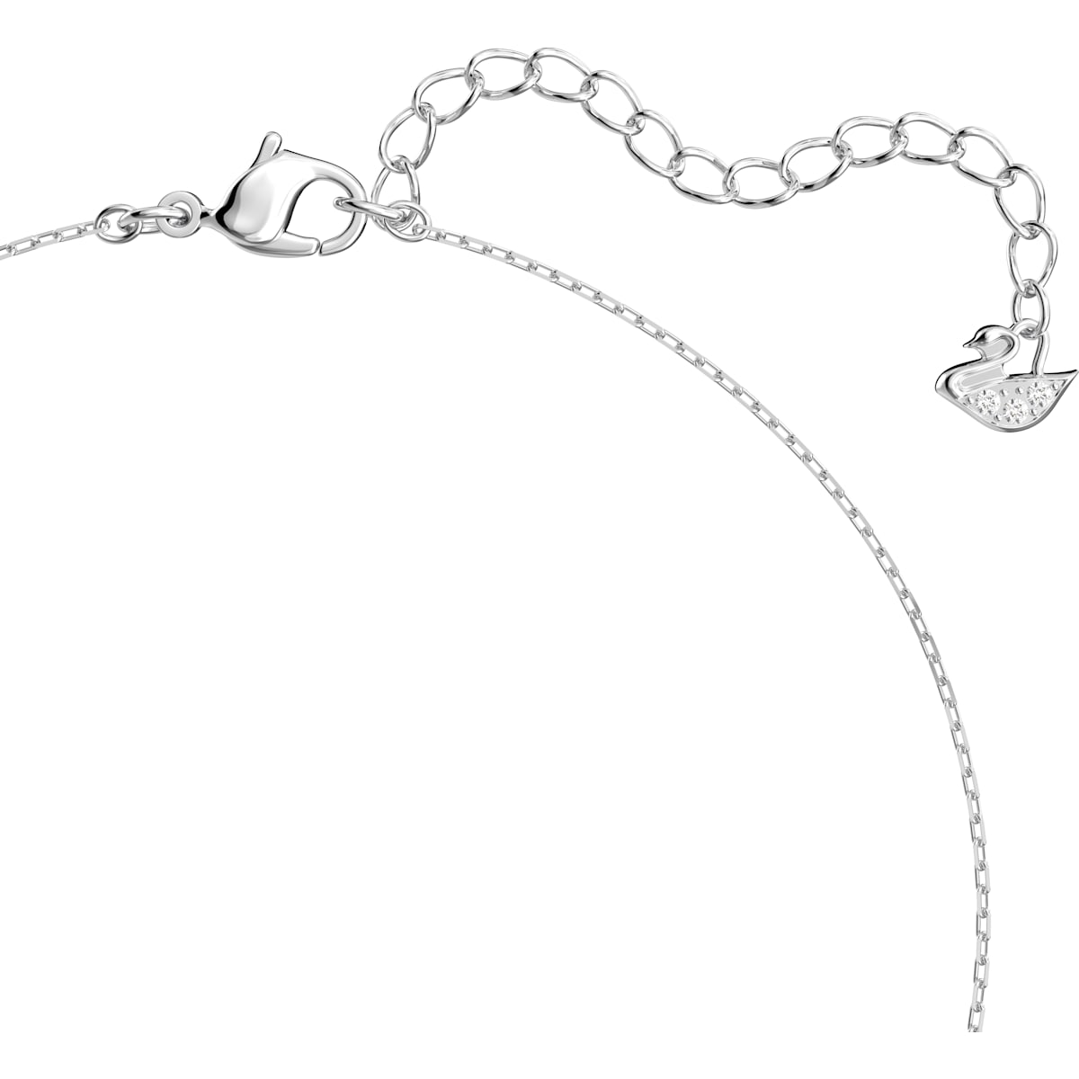 Swarovski - Attract Halskette, Quadrat, Weiss, Rhodiniert - CRYSTAL UNTERBERGER
