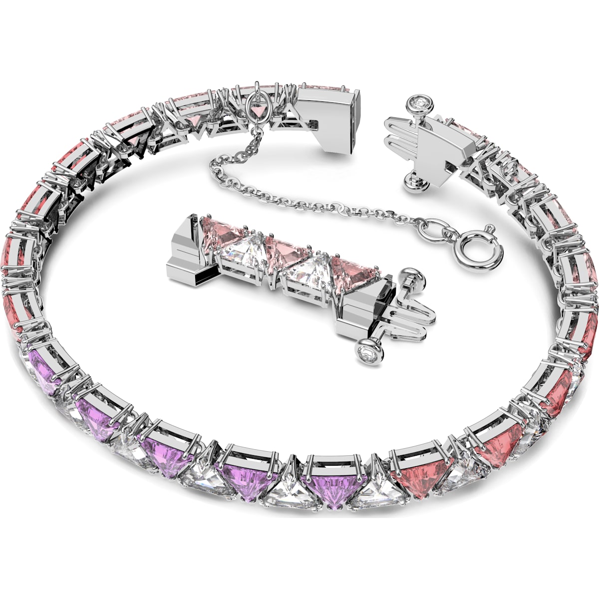 Swarovski - Millenia Armband, Dreieckiger Swarovski Zirkonia, Rosa, Rhodiniert - CRYSTAL UNTERBERGER