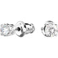 Swarovski - Attract Ohrstecker, Rund, Klein, Weiss, Rhodiniert - CRYSTAL UNTERBERGER