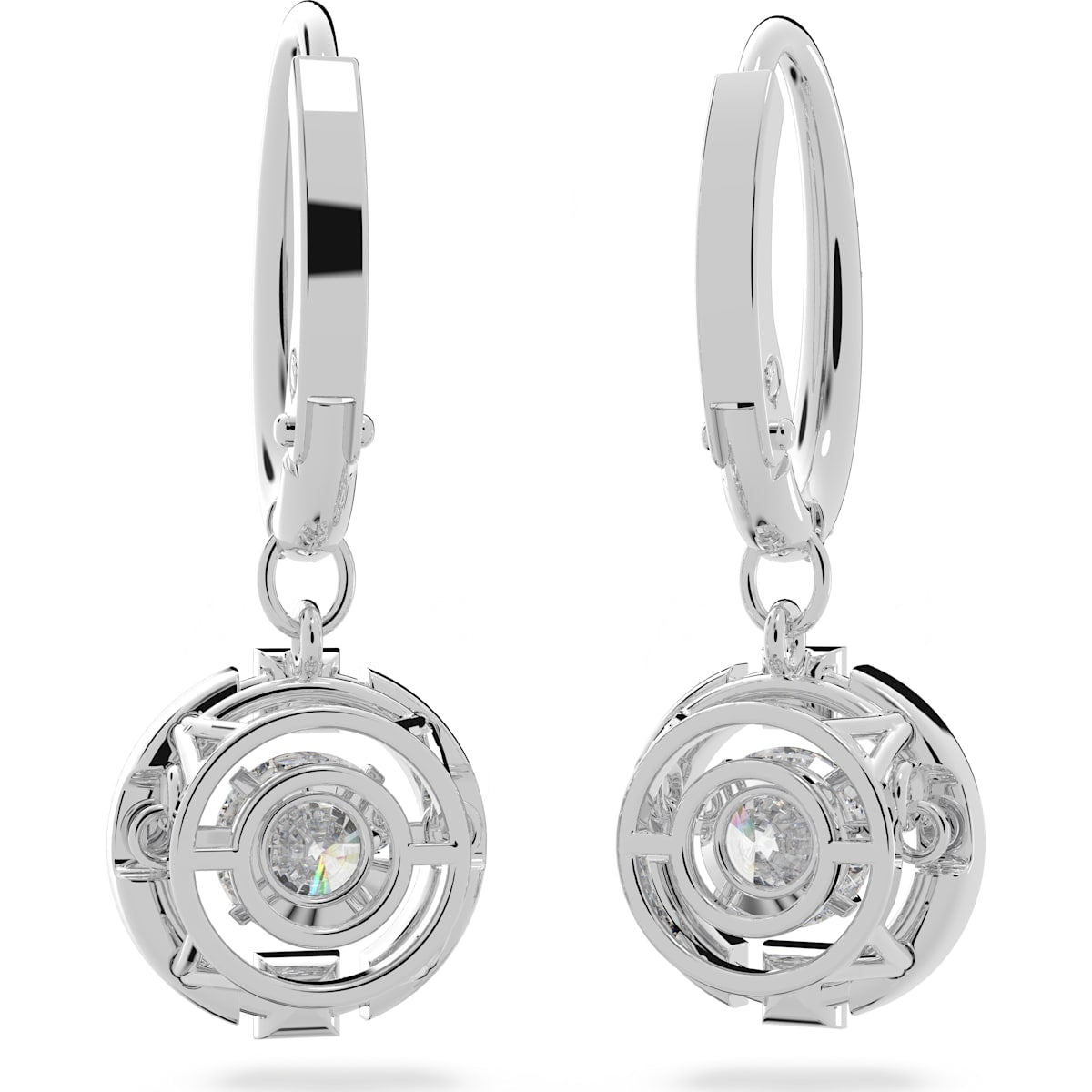 Swarovski - Swarovski Sparkling Dance Ohrringe, Rund, Weiss, Rhodiniert - CRYSTAL UNTERBERGER