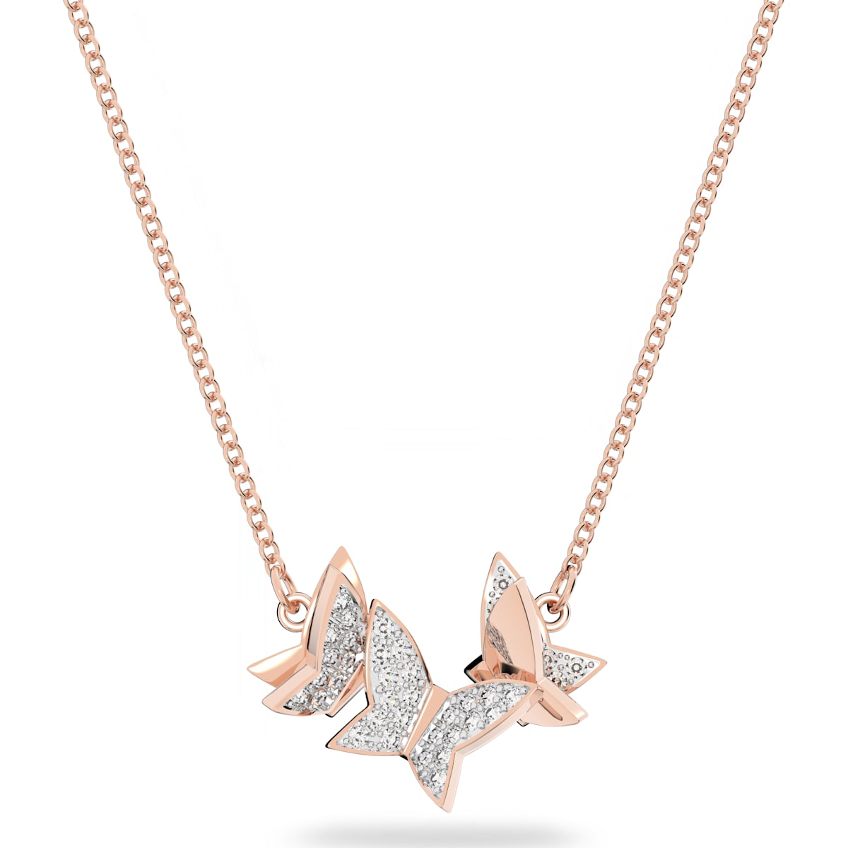 Swarovski - Lilia Halskette Schmetterling, Weiß, Rhodiniert - CRYSTAL UNTERBERGER