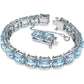 Swarovski - Millenia Armband, Kristalle im Quadrat-Schliff, Blau, Rhodiniert - CRYSTAL UNTERBERGER