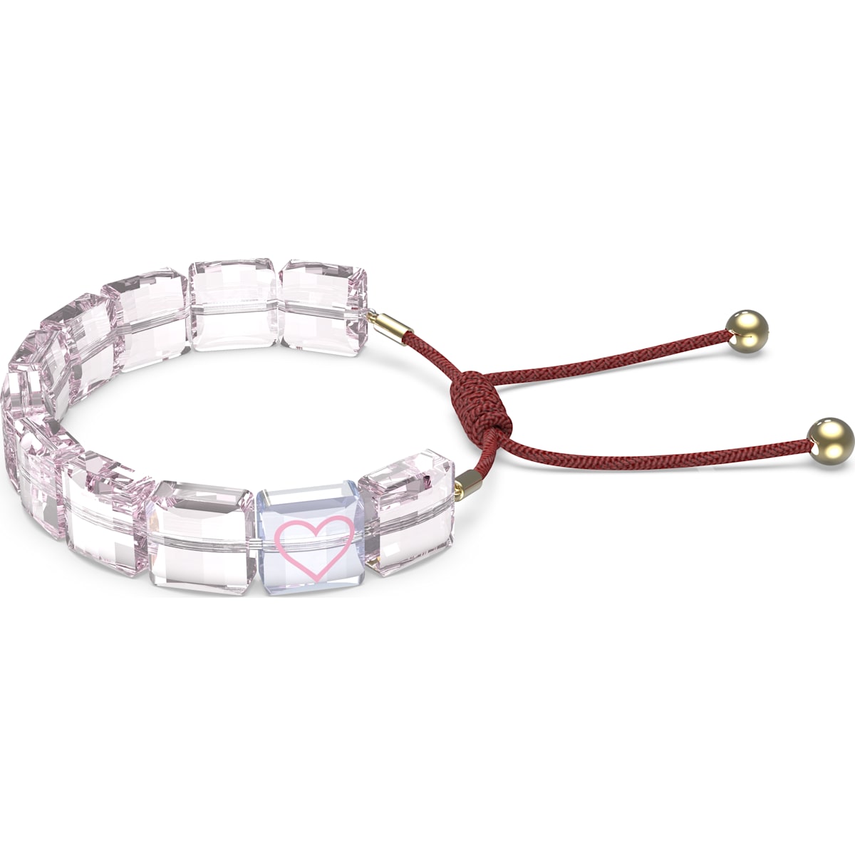 Swarovski - Letra Armband, Herz, Rosa, Goldlegierungsschicht - CRYSTAL UNTERBERGER
