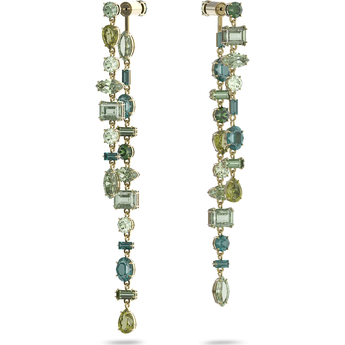 Swarovski - Gema Drop-Ohrhänger, Lang, Grün, Rhodiniert - CRYSTAL UNTERBERGER