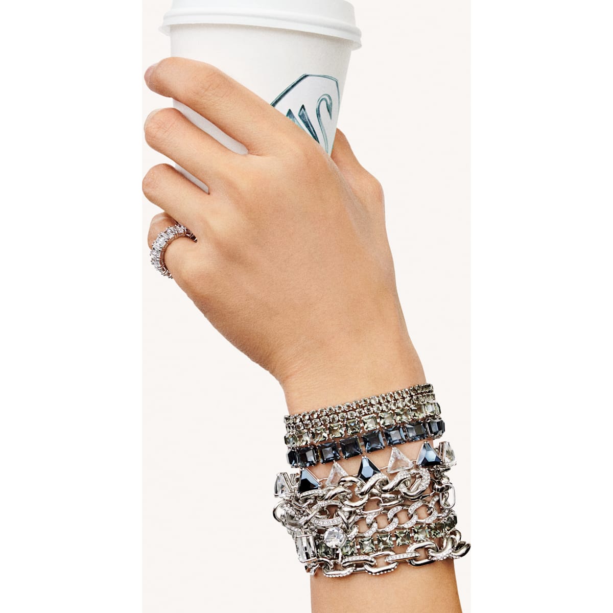 Swarovski - Millenia Armband, Kristalle im Trilliant-Schliff, Schwarz - CRYSTAL UNTERBERGER