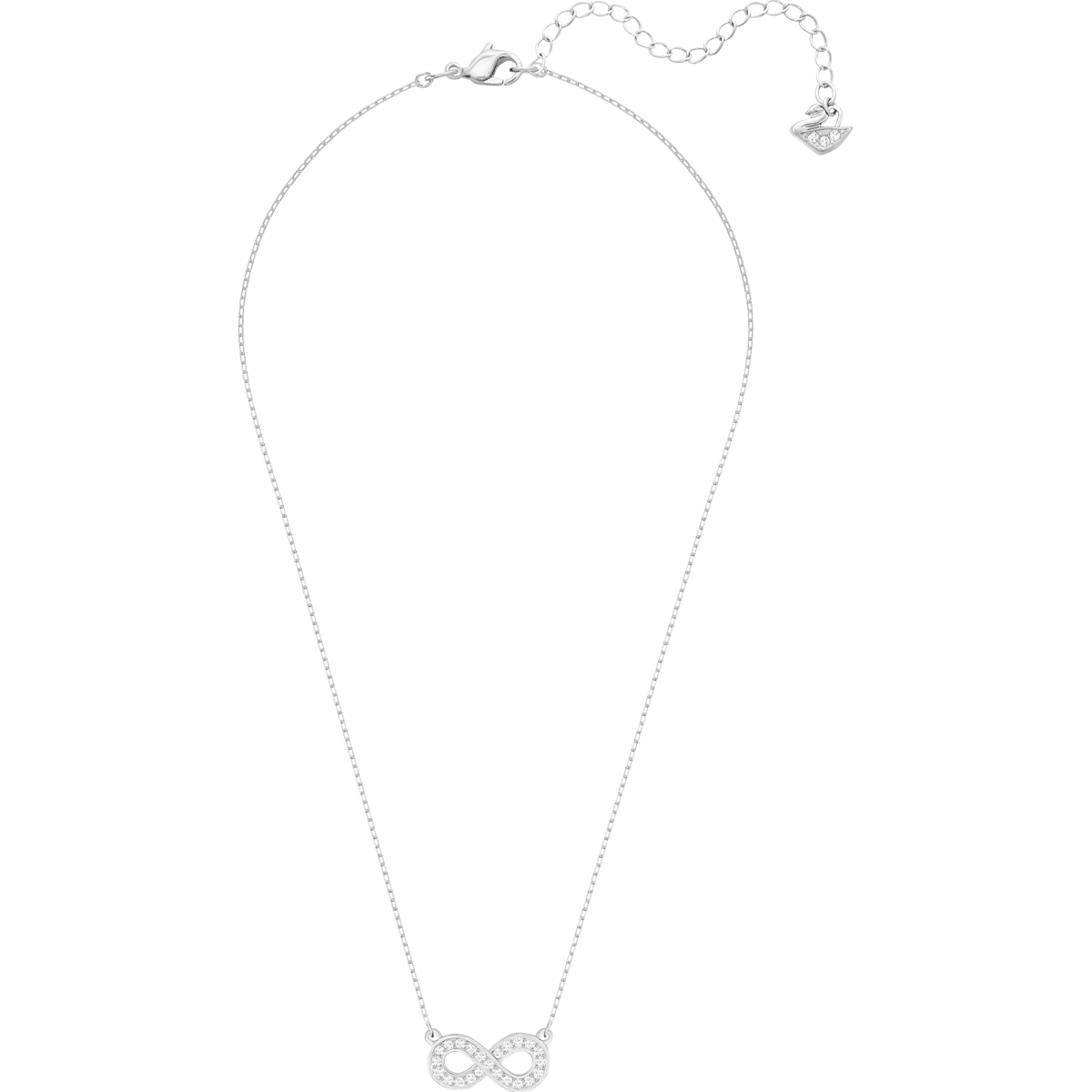 Swarovski - Infinity Halskette, Weiss, Rhodiniert - CRYSTAL UNTERBERGER