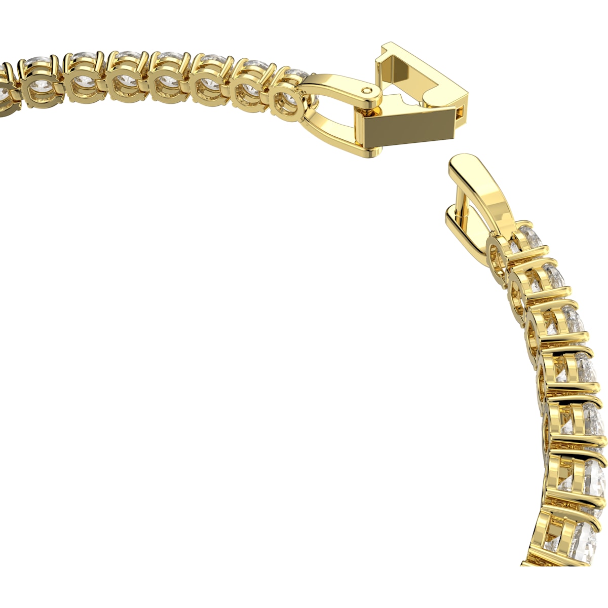 Swarovski - Tennis Deluxe Armband, Rund, Weiss, Goldlegierungsschicht - CRYSTAL UNTERBERGER