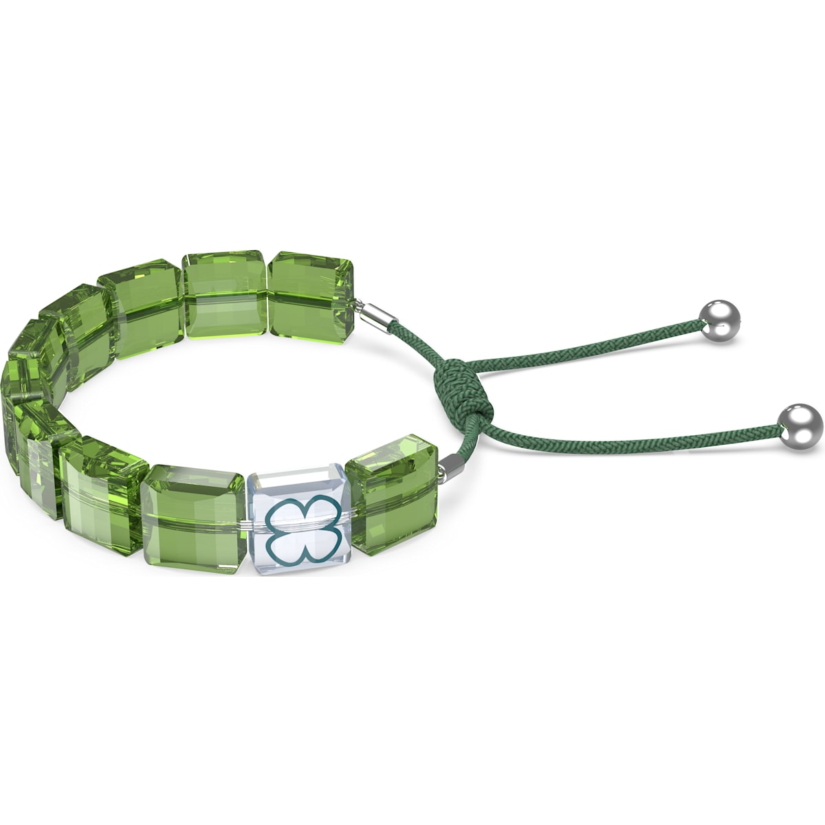 Swarovski - Letra Armband, Glücksklee, Grün, Rhodiniert - CRYSTAL UNTERBERGER