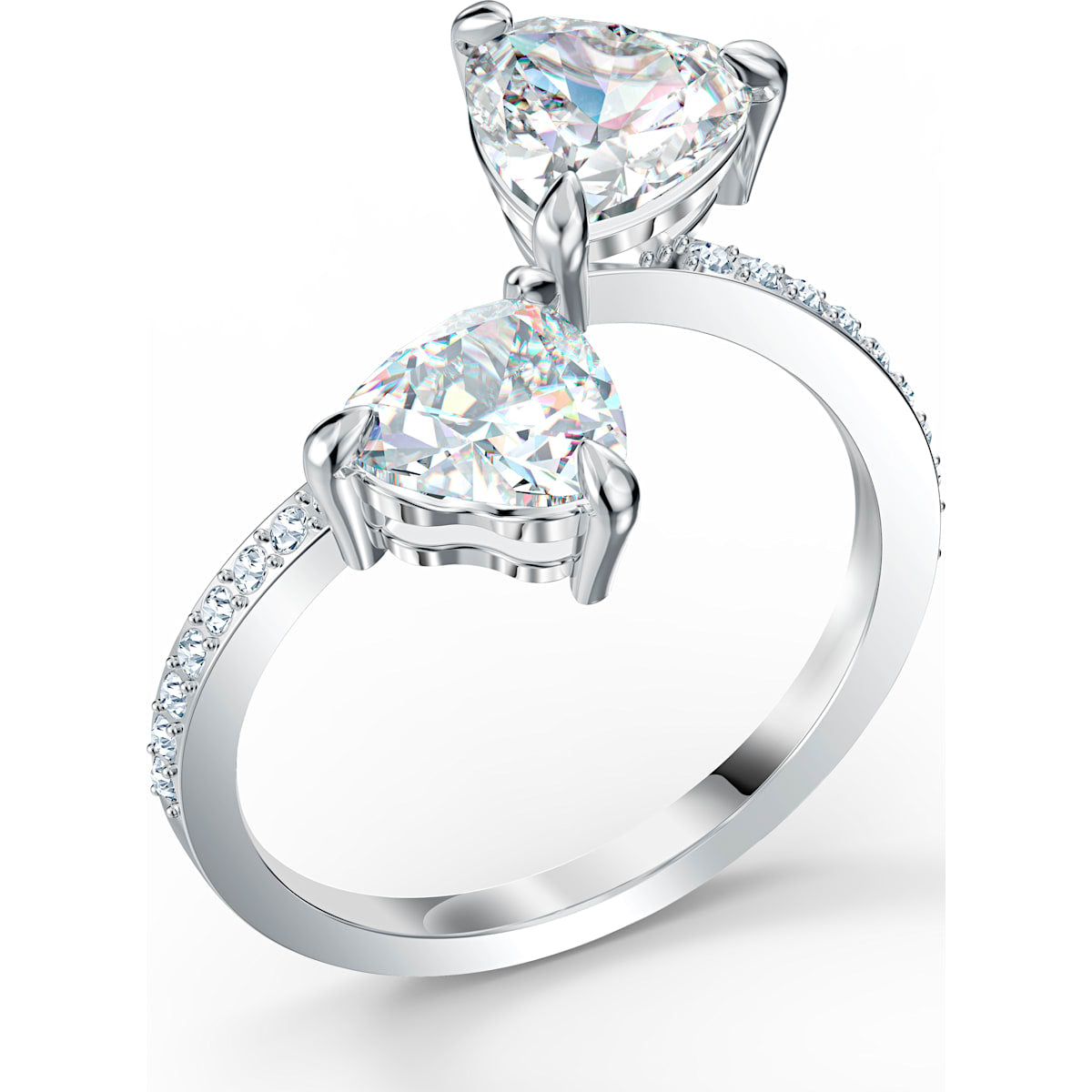 Swarovski - Attract Soul Ring, Herz, Weiss, Rhodiniert - CRYSTAL UNTERBERGER