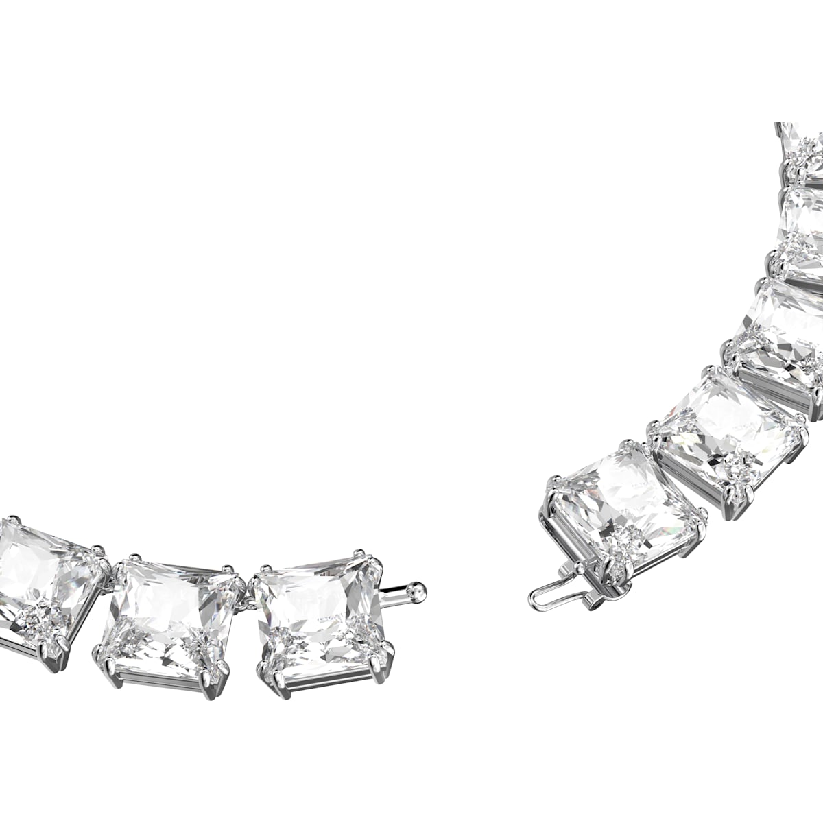 Swarovski - Millenia Halskette, Kristalle im Quadrat-Schliff, Weiss, Rhodiniert - CRYSTAL UNTERBERGER