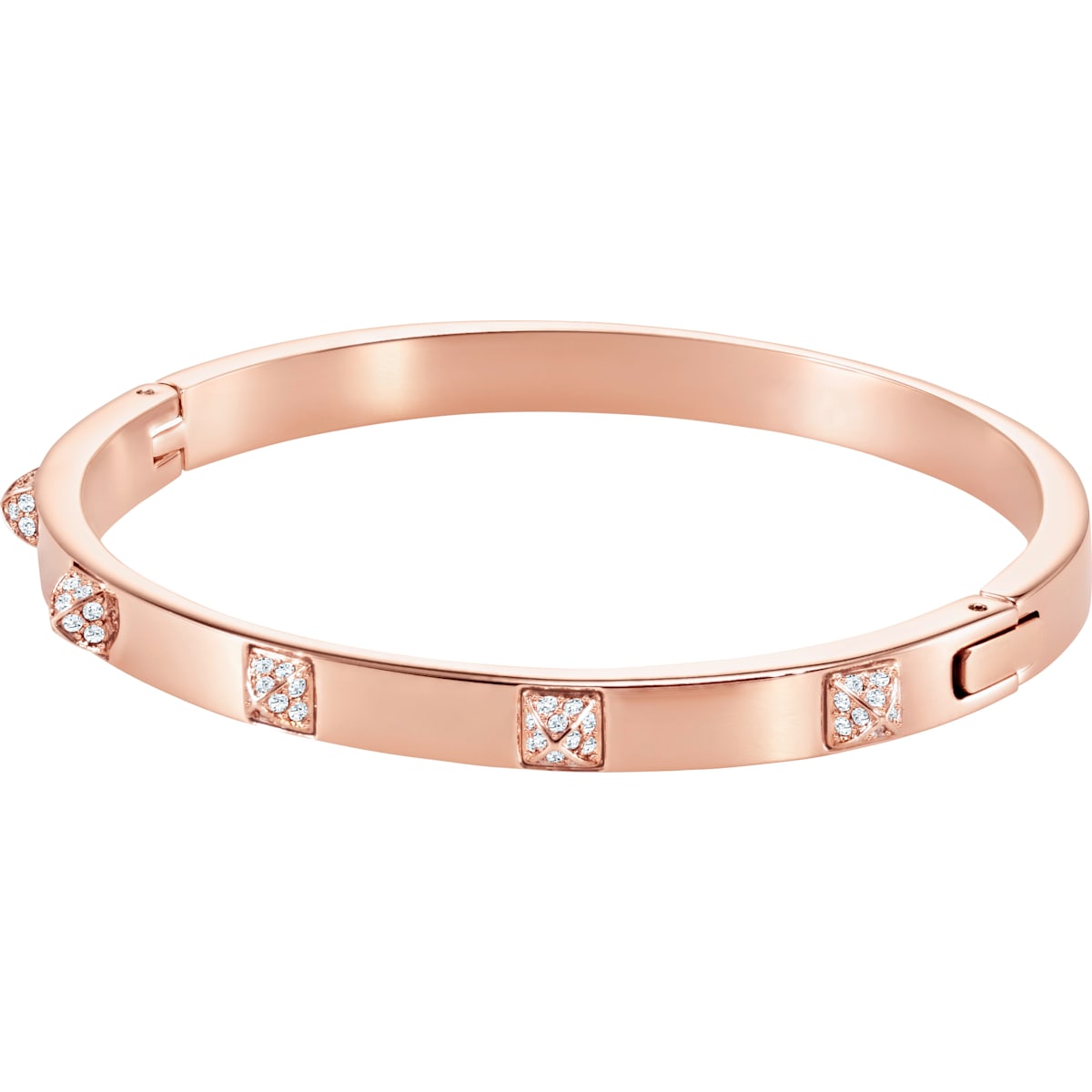 Swarovski - Tactic Armreif, Weiss, Rosegold-Legierungsschicht - CRYSTAL UNTERBERGER