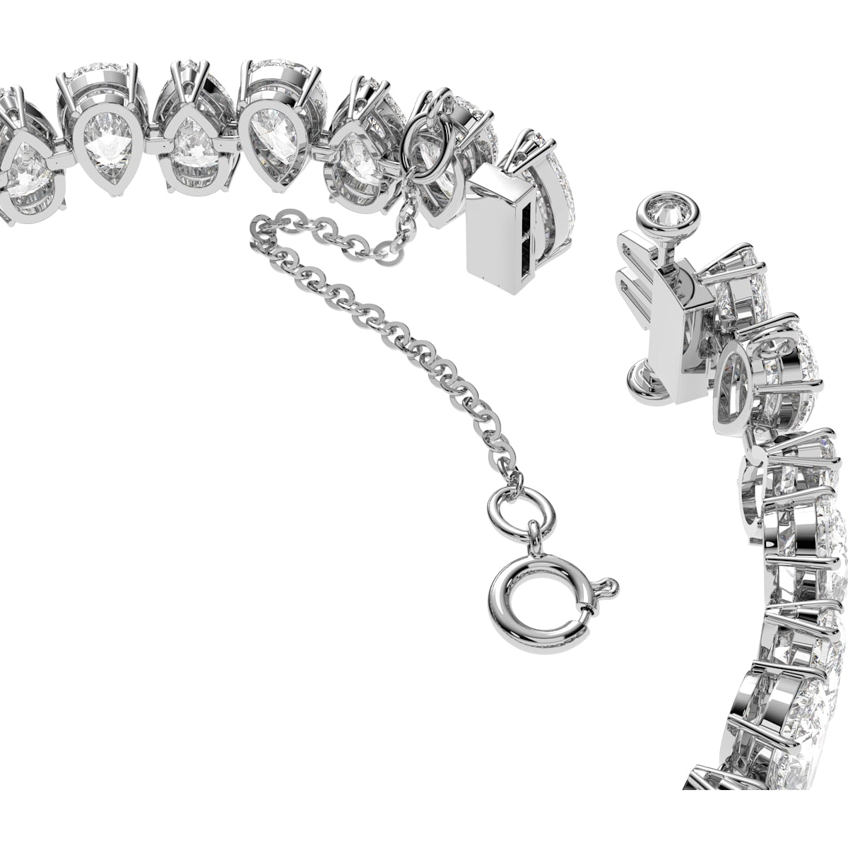 Swarovski - Millenia Armband, Swarovski Zirkonia im Tropfenschliff, Weiß, Rhodiniert - CRYSTAL UNTERBERGER
