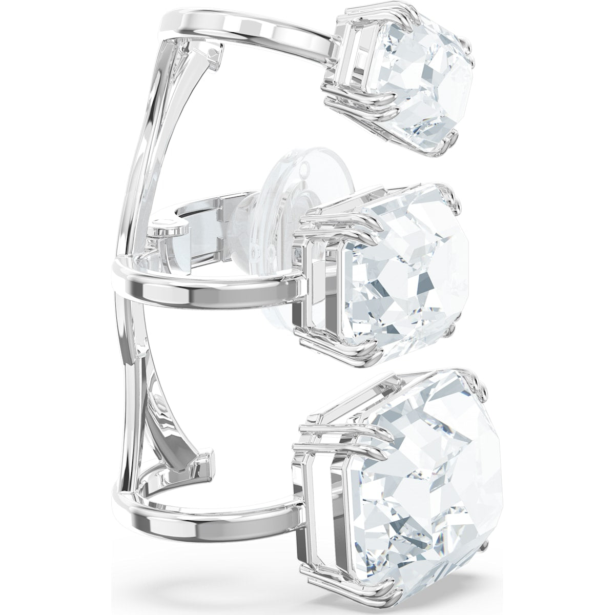 Swarovski - Millenia Ear Cuff, Einzel, Kaskadierende Kristalle, Weiss, Rhodiniert - CRYSTAL UNTERBERGER