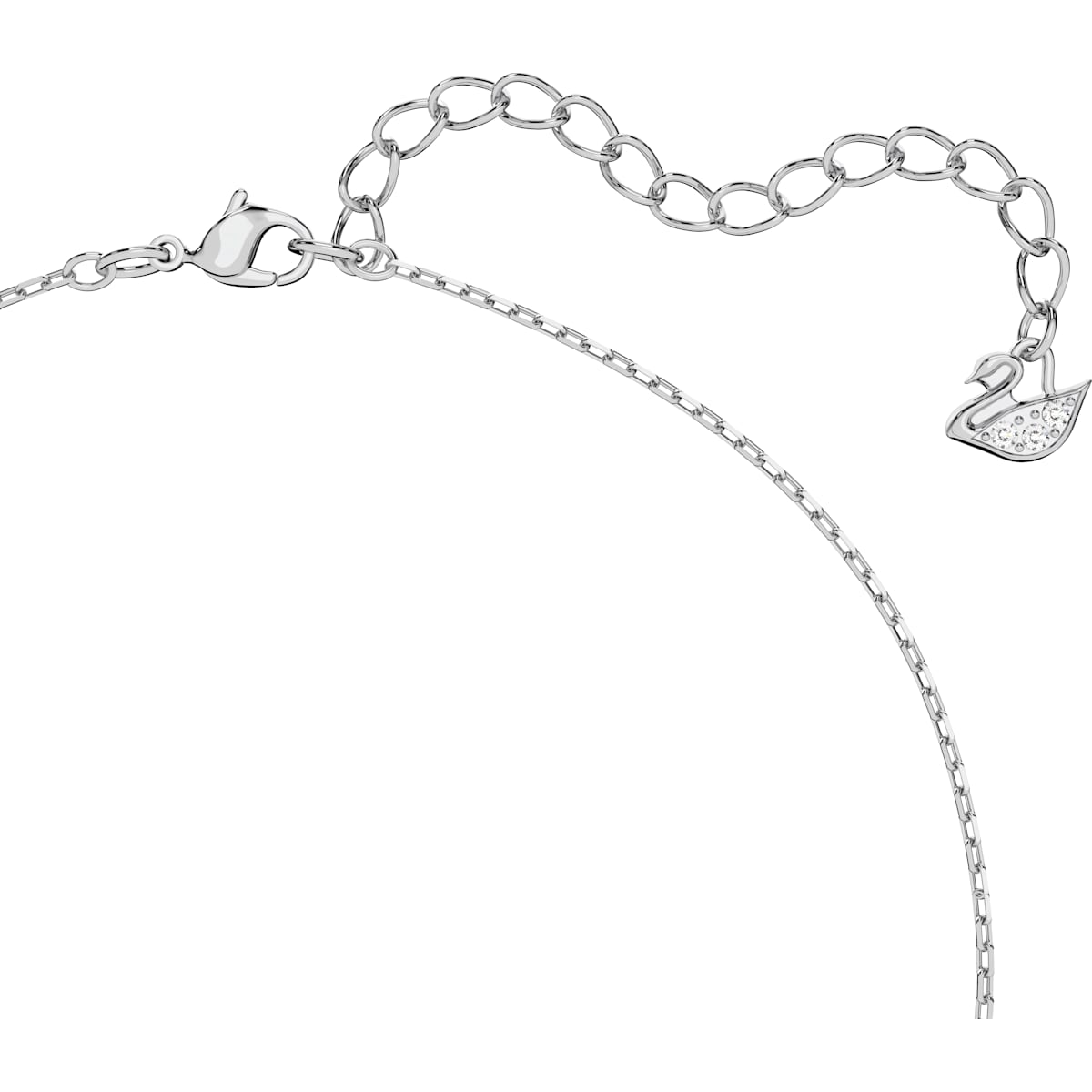 Swarovski - Millenia Halskette, Swarovski Zirkonia im Quadrat-Schliff, Weiß, Rhodiniert - CRYSTAL UNTERBERGER