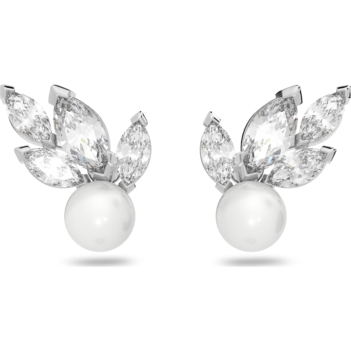 LOUISON PEARL:PE STUD CZWH/CRY/RHS