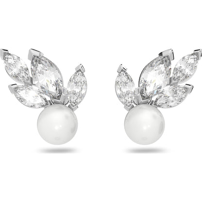 LOUISON PEARL:PE STUD CZWH/CRY/RHS