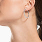 Swarovski - Stone Kreolen, Weiss, Rhodiniert - CRYSTAL UNTERBERGER