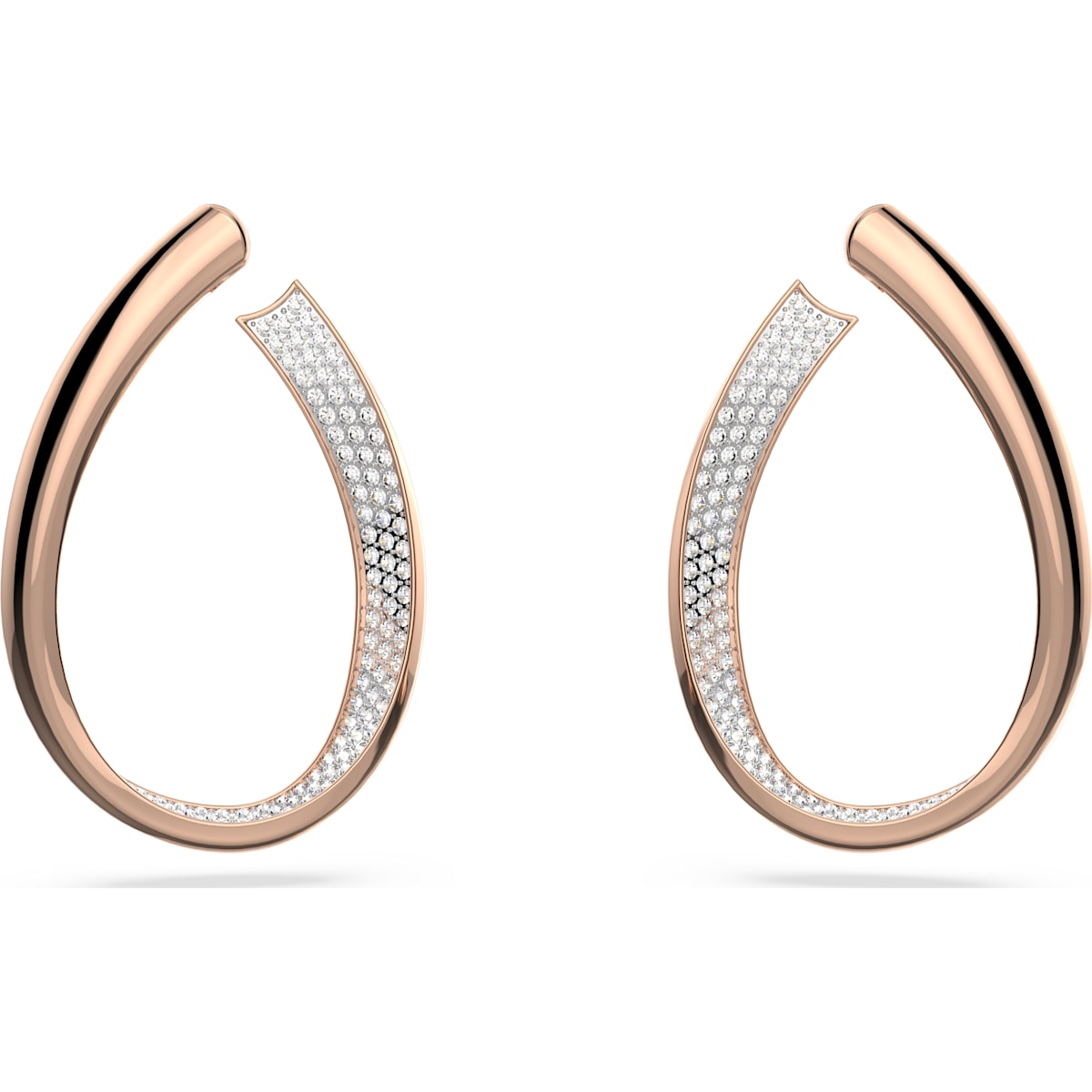 Swarovski - Exist Kreolen Mittel, Weiß, Rhodiniert - CRYSTAL UNTERBERGER