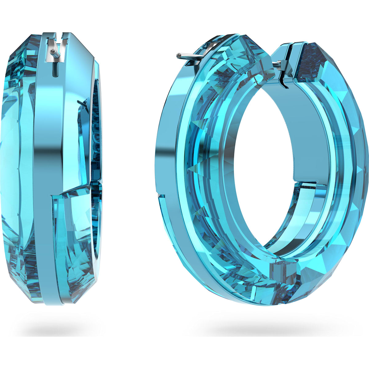Swarovski - Lucent Kreolen, Blau - CRYSTAL UNTERBERGER