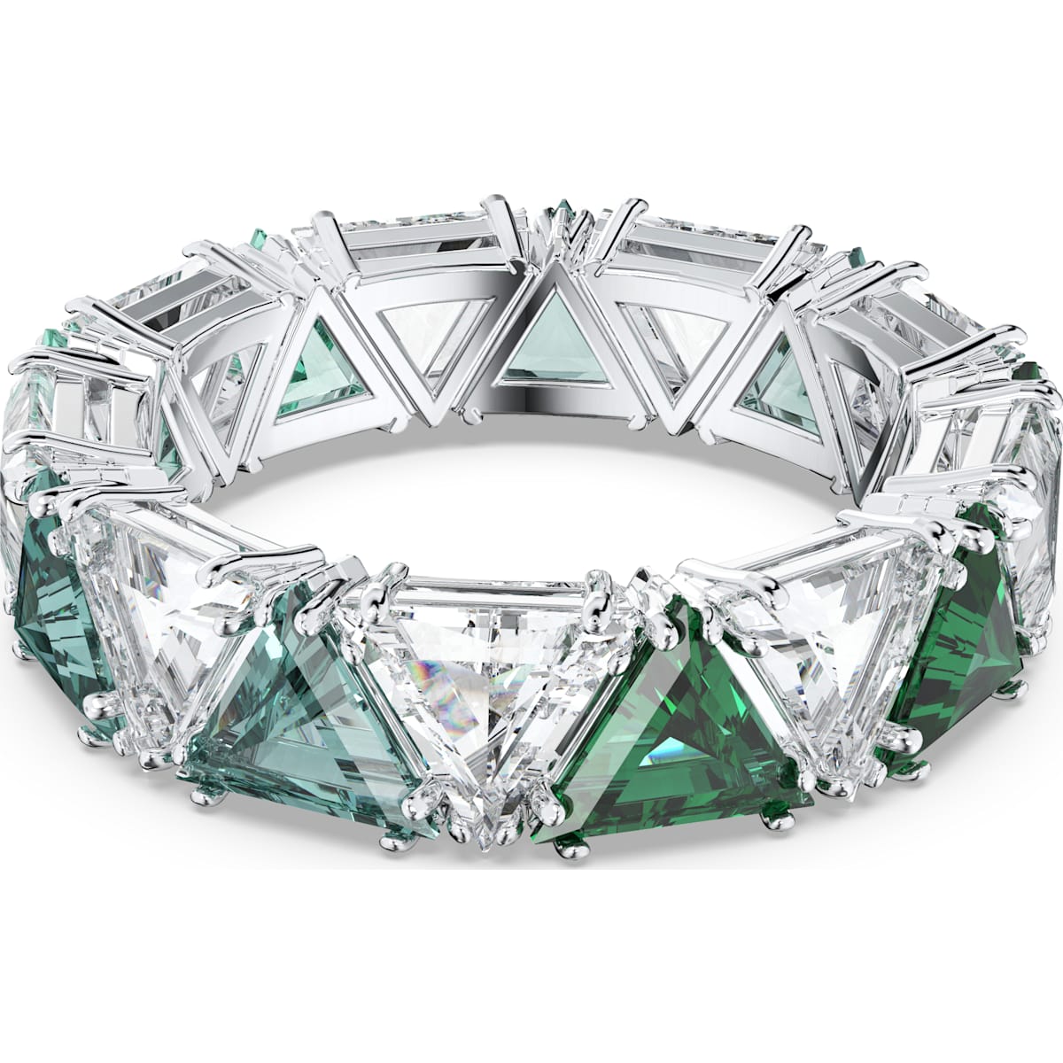 Swarovski - Millenia Cocktail Ring, Kristalle im Trilliant-Schliff, Grün, Rhodiniert - CRYSTAL UNTERBERGER