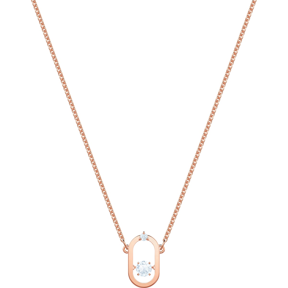 SPARKLING DC:NECKLACE OVAL CZWH/ROS