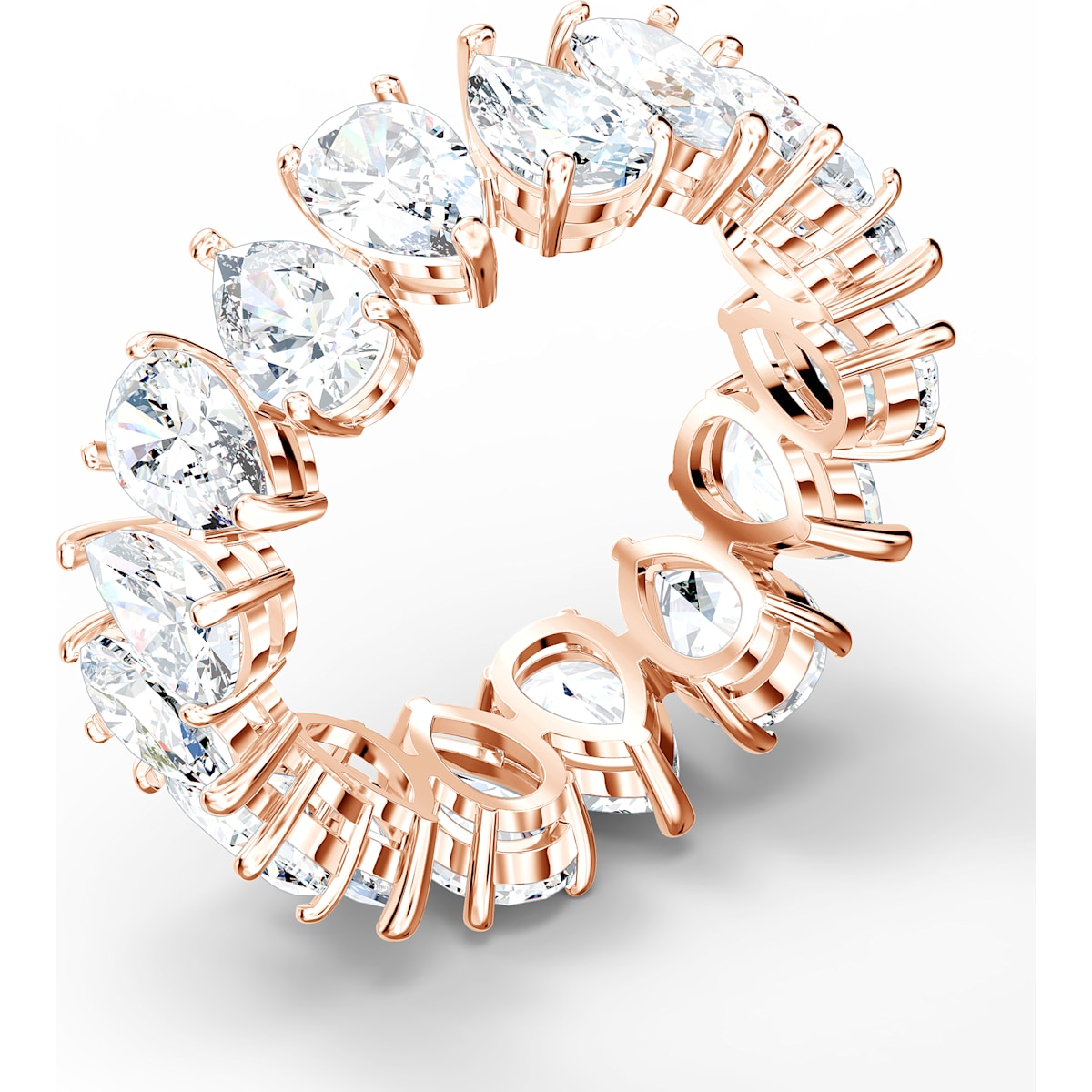 Swarovski - Vittore Ring, Kristalle im Tropfenschliff, Weiß, Rosegold-Legierungsschicht - CRYSTAL UNTERBERGER