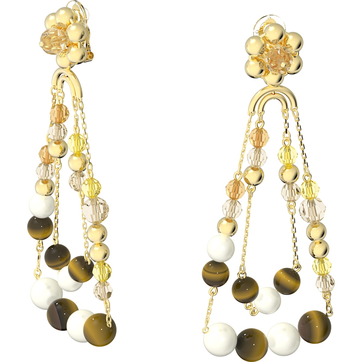 Swarovski - Somnia Ohrringe, Mehrfarbig, Goldlegierungsschicht - CRYSTAL UNTERBERGER