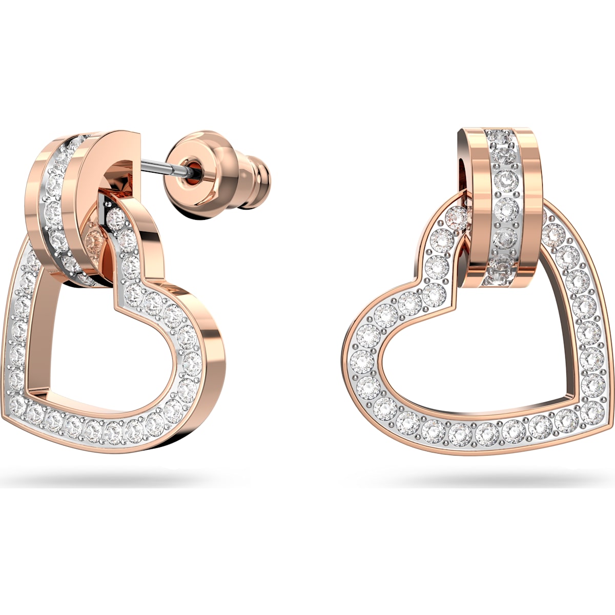 Swarovski - Lovely Ohrringe, Weiss, Rosegold-Legierungsschicht - CRYSTAL UNTERBERGER