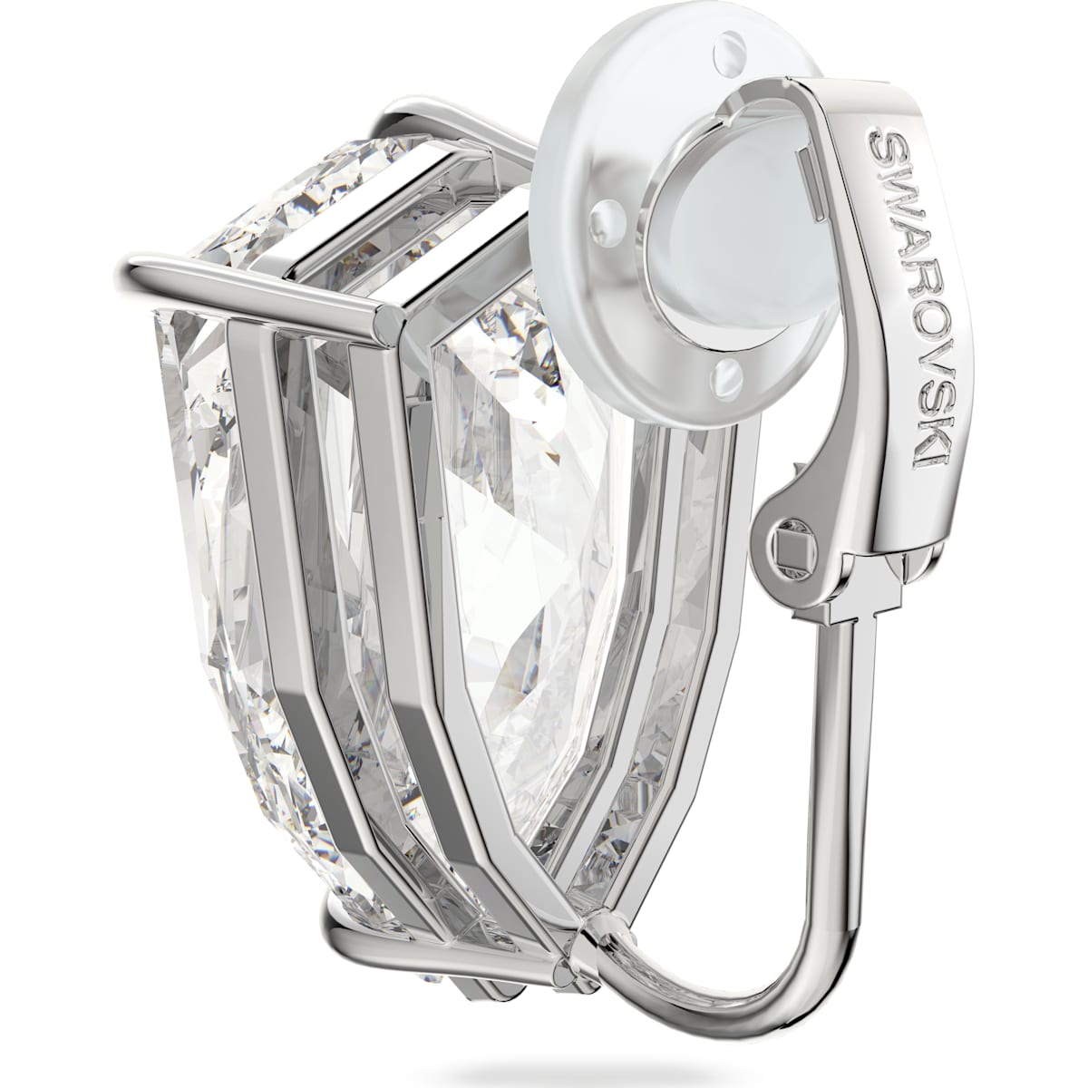 Swarovski - Mesmera Ohrclip, Einzel, Kristall im Trilliant-Schliff, Weiss, Rhodiniert - CRYSTAL UNTERBERGER