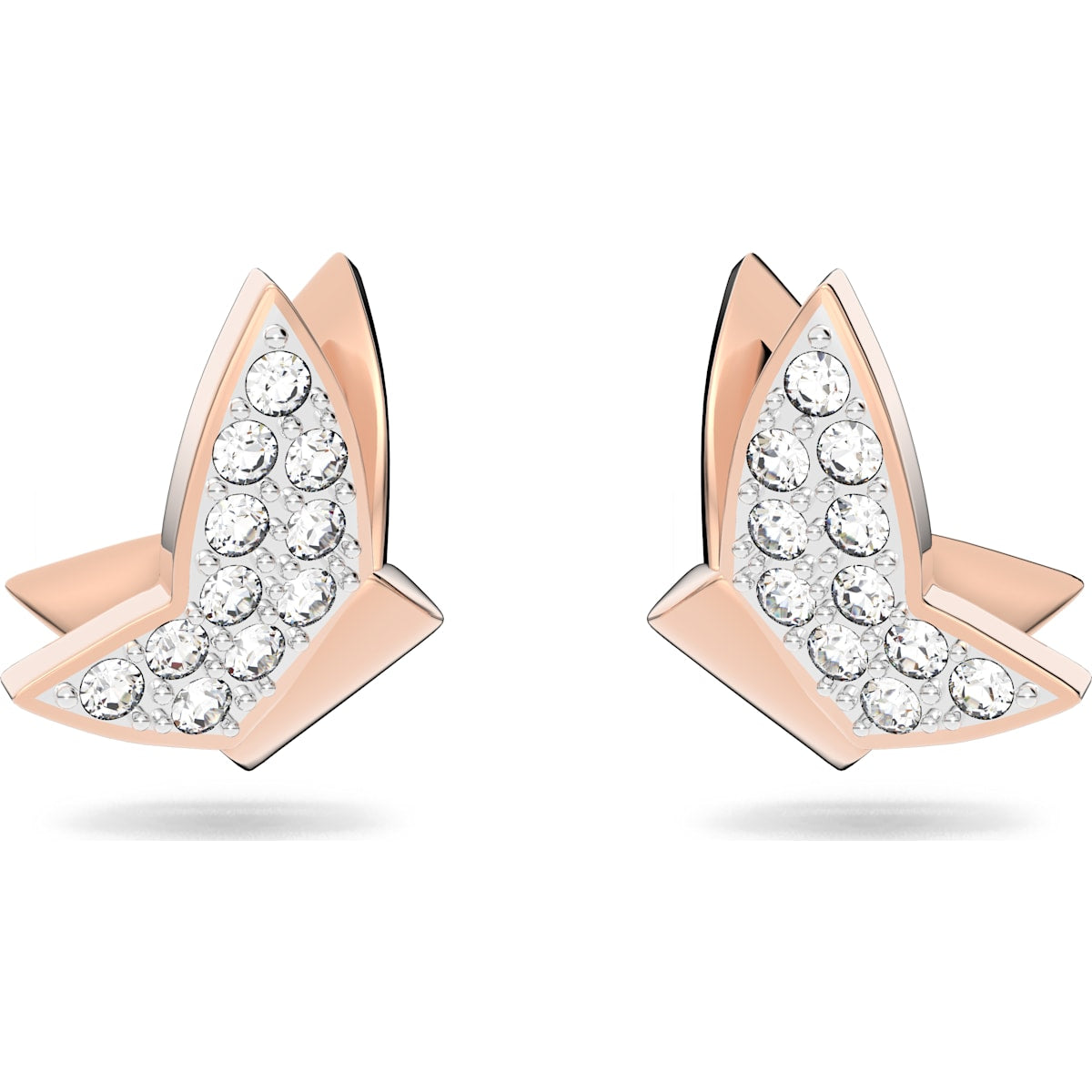 Swarovski - Lilia Ohrstecker Schmetterling, Weiß, Rhodiniert - CRYSTAL UNTERBERGER