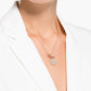 Swarovski - Ginger T Bar Halskette, Weiss, Rosegold-Legierungsschicht - CRYSTAL UNTERBERGER