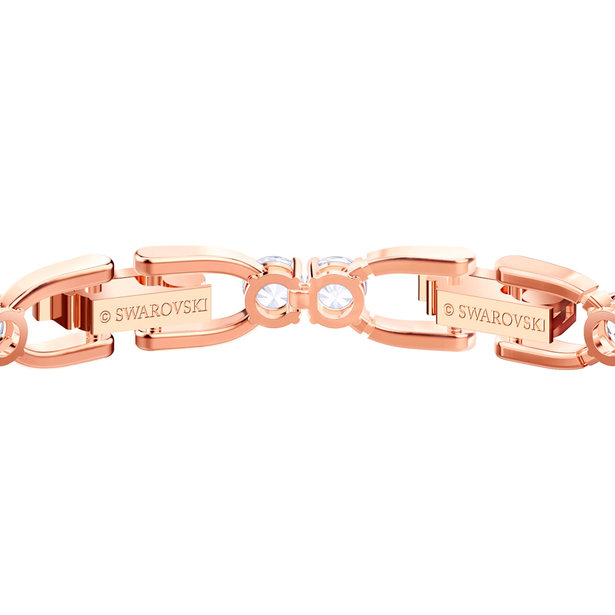 Swarovski - Tennis Deluxe Armband, Kristalle im Rundschliff, Weiß, Rosegold-Legierungsschicht - CRYSTAL UNTERBERGER
