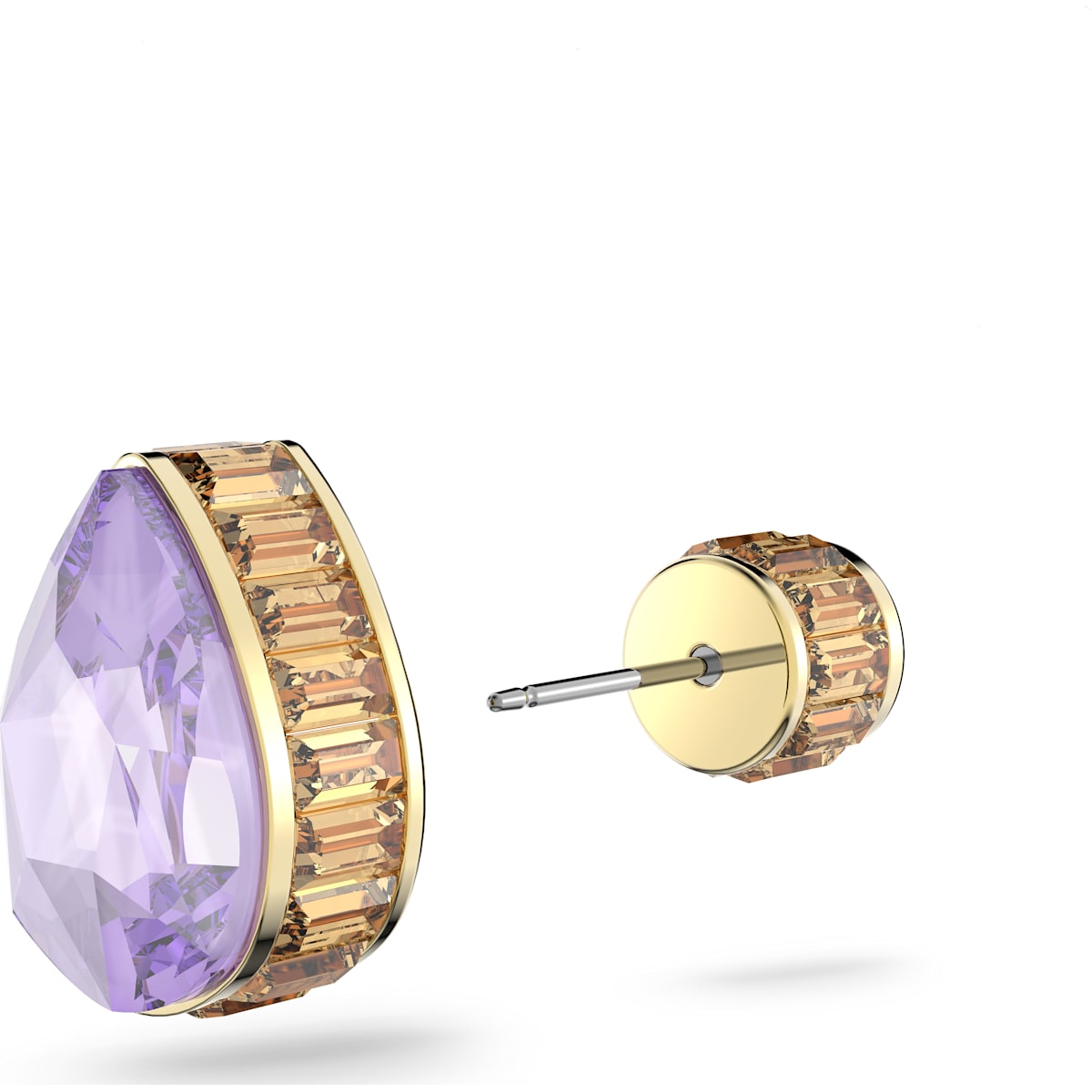 Swarovski - Orbita Ohrstecker, Einzel, Kristall im Tropfenschliff , Mehrfarbig, Goldlegierungsschicht - CRYSTAL UNTERBERGER