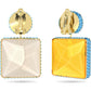 Swarovski - Orbita Ohrringe, Asymmetrisch, Kristall im Quadrat-Schliff, Mehrfarbig, Goldlegierungsschicht - CRYSTAL UNTERBERGER