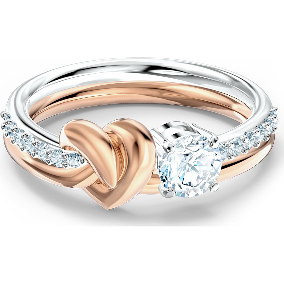 Swarovski - Lifelong Heart Ring, Herz, Weiss, Metallmix - CRYSTAL UNTERBERGER