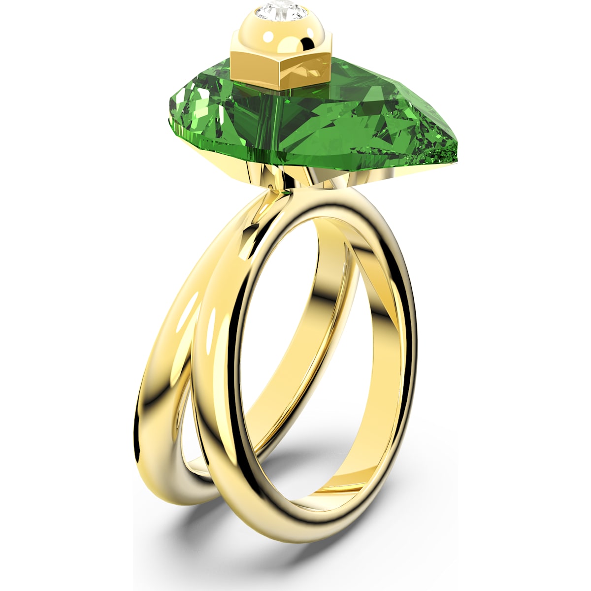 Swarovski - Numina Ring, Kristall im Tropfenschliff, Grün, Goldlegierungsschicht - CRYSTAL UNTERBERGER